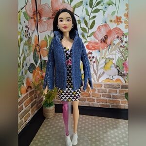 Stylish Blue Denim Jacket for 11.5 Inch Doll